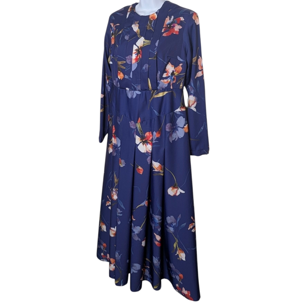 Elegant Floral Long Sleeve Dress - Picture 3 of 12